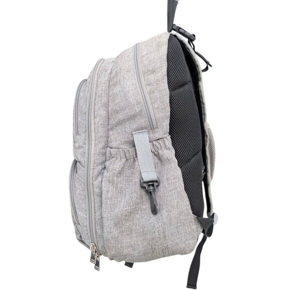 Cisco Raffi Backpack Diaper Bag Unisex Light Grey Many Pockets 15" - Picture 3 of 15